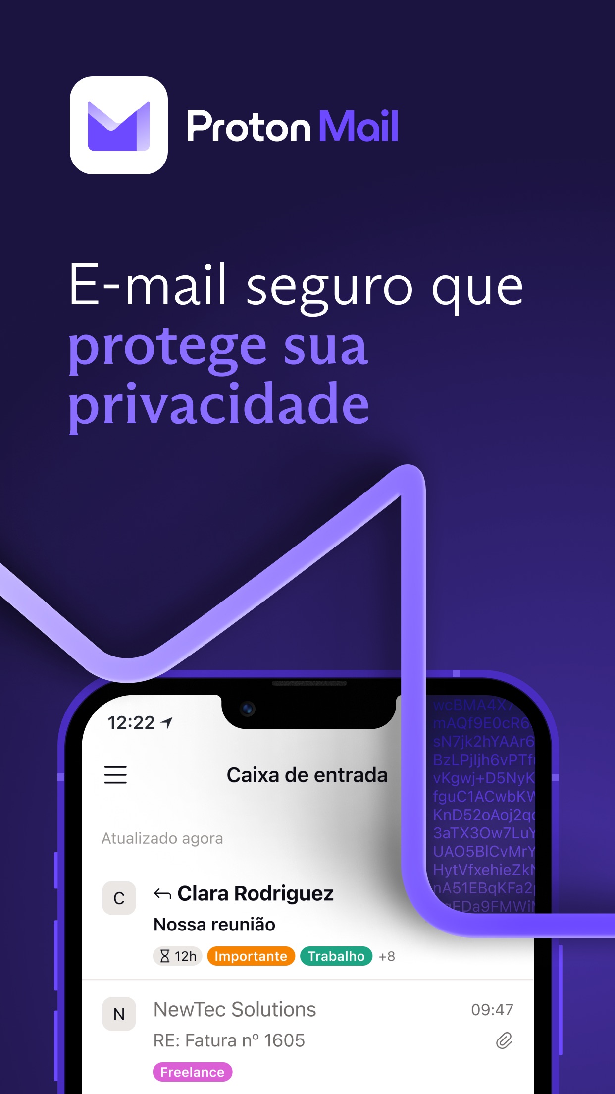 Screenshot do app Proton Mail - Encrypted Email