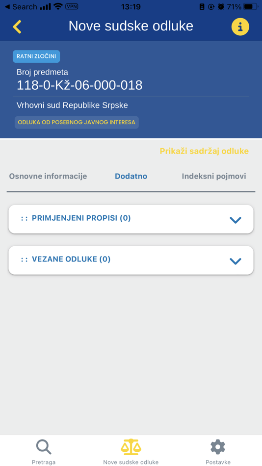 #4. Baza sudskih odluka BiH (iOS) Podle: High Judicial and Prosecutorial Council of Bosnia and Herzegovina