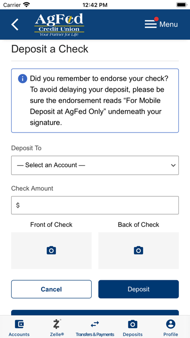 AgFed Credit Union Screenshot