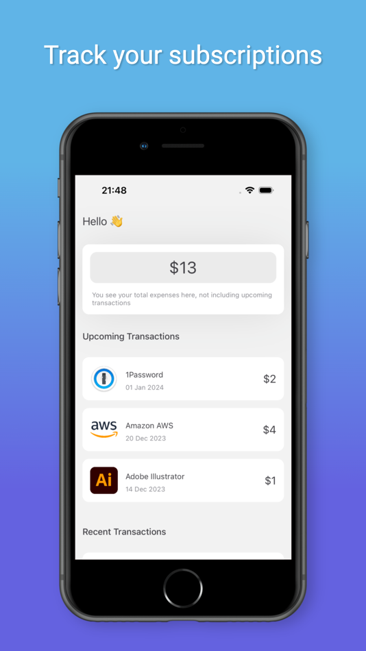 #1. Lavia - Subscriptions Tracker (iOS) Podle: Mustafa KUCUK