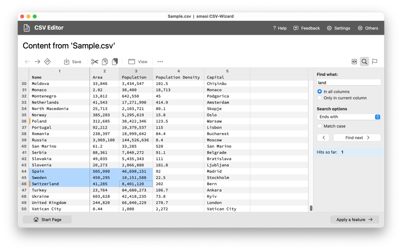 smasi CSV-Wizard app screenshot