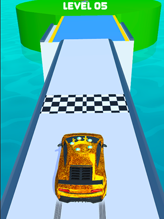 Golden Car Run 3D screenshot 2