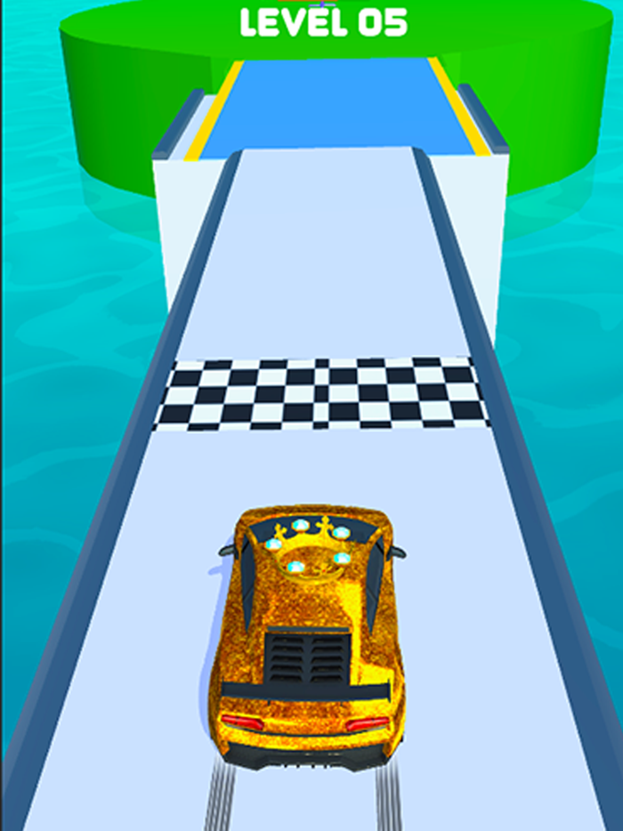 Golden Car Run 3D