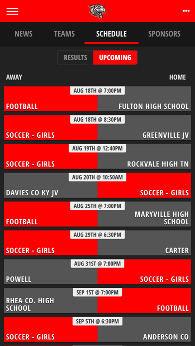 Central High School Athletics Screenshot