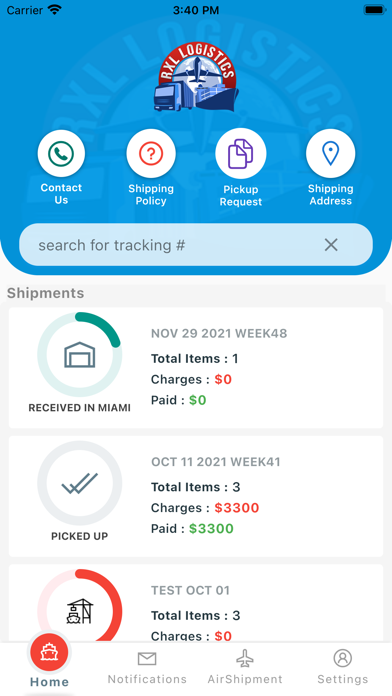 RXL Logistics Screenshot