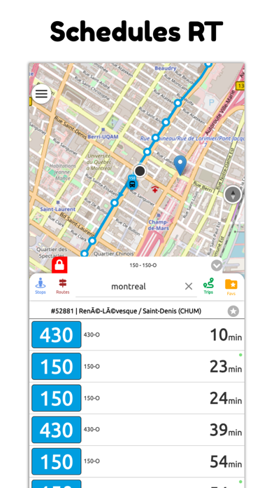 Montreal STM Transit Screenshot