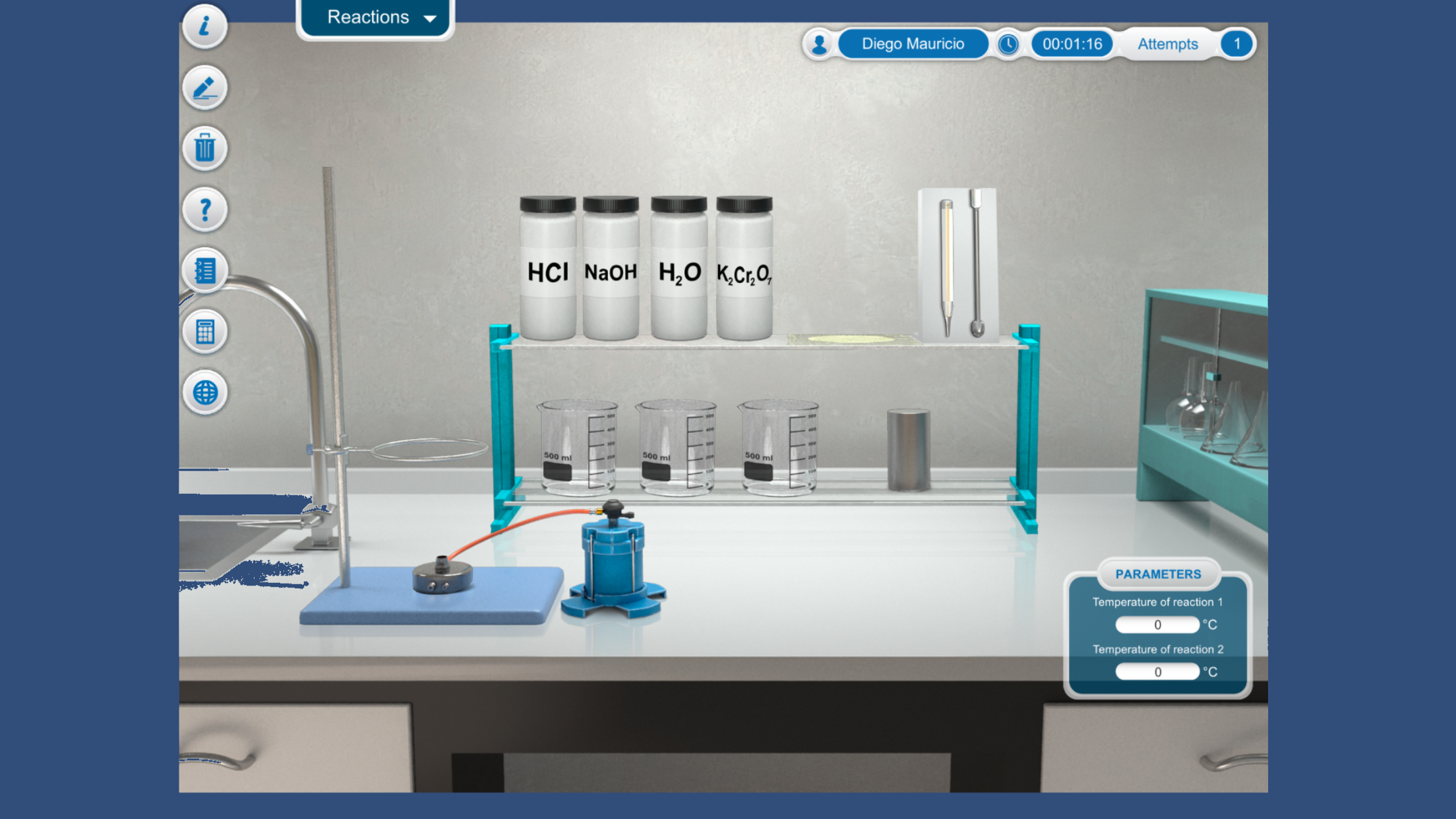 CloudLabs Chemical Reactions