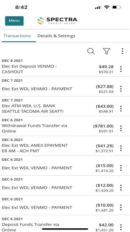 SpectraCU Mobile Banking screenshot-3