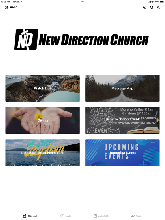 New Direction Community Church iPad screenshot 1 - Education app