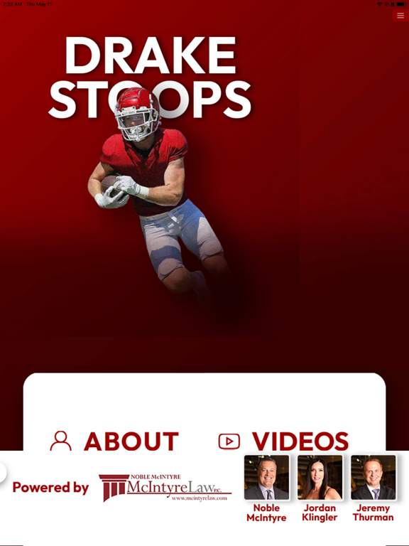 Drake Stoops iPad screenshot 1 - Sports app
