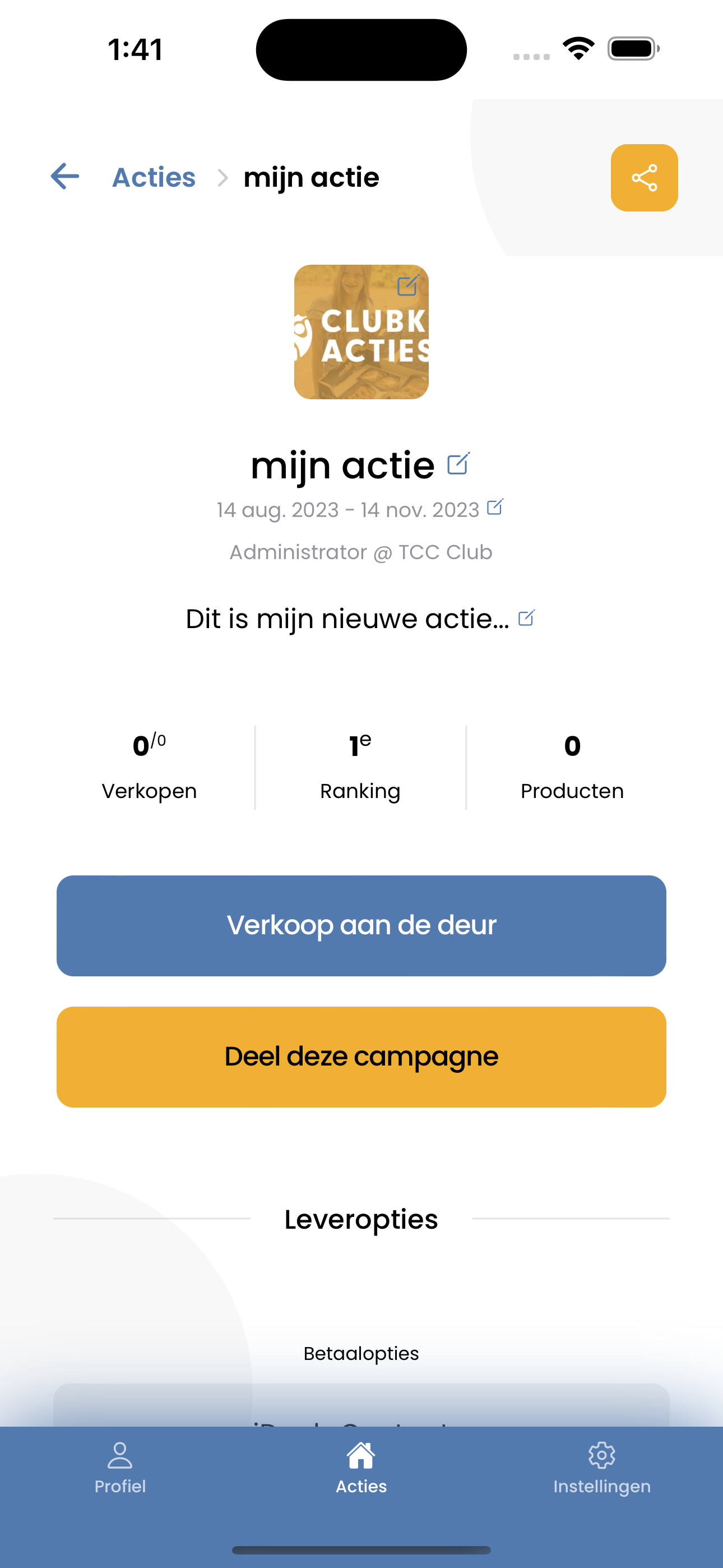 Clubkas-acties