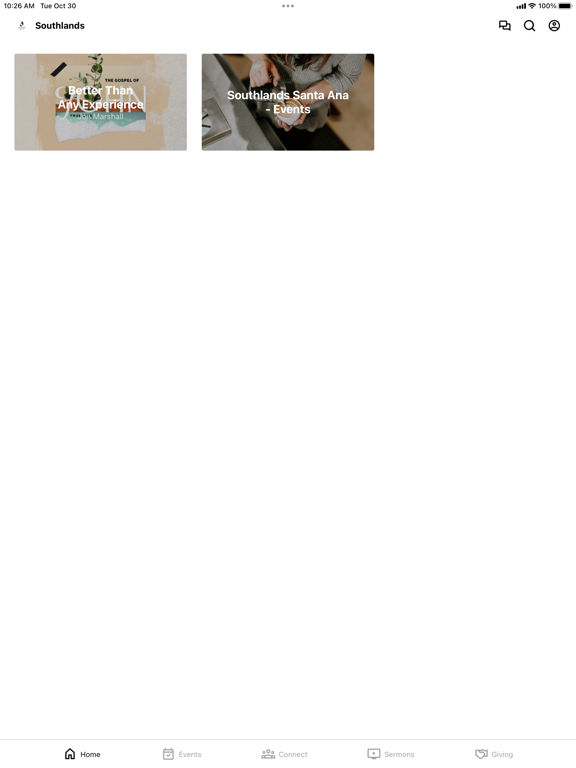 Southlands Church Santa Ana iPad screenshot 1 - Education app