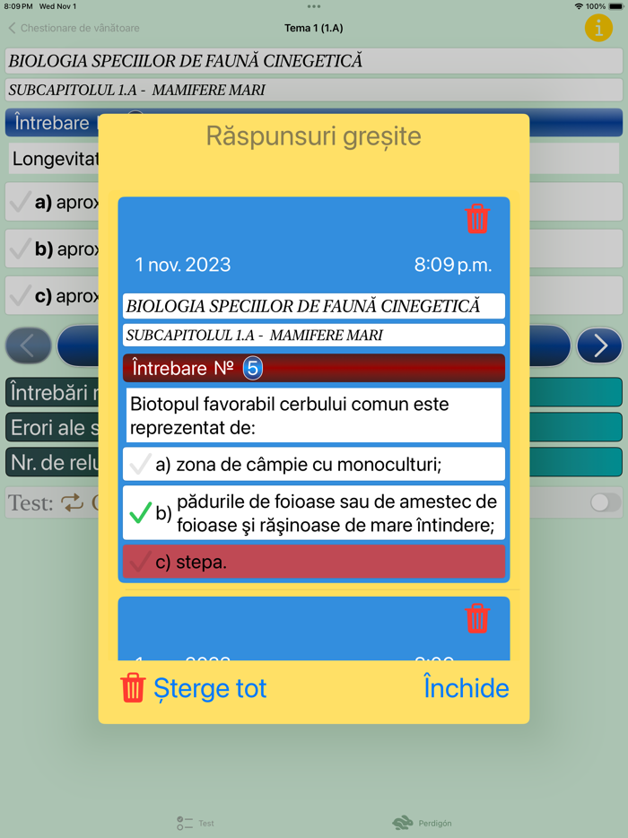 Chestionare de Vanatoare