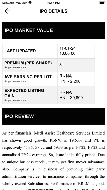 IPO Information screenshot-6