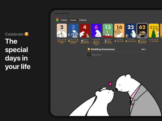 Bears Countdown iPad screenshot 8 - Lifestyle app