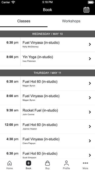 Fuel Hot Yoga Screenshot