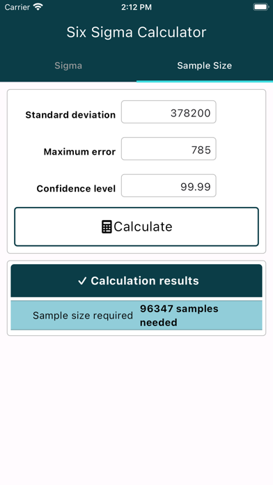 Screenshot #3 pour Six Sigma Calculator