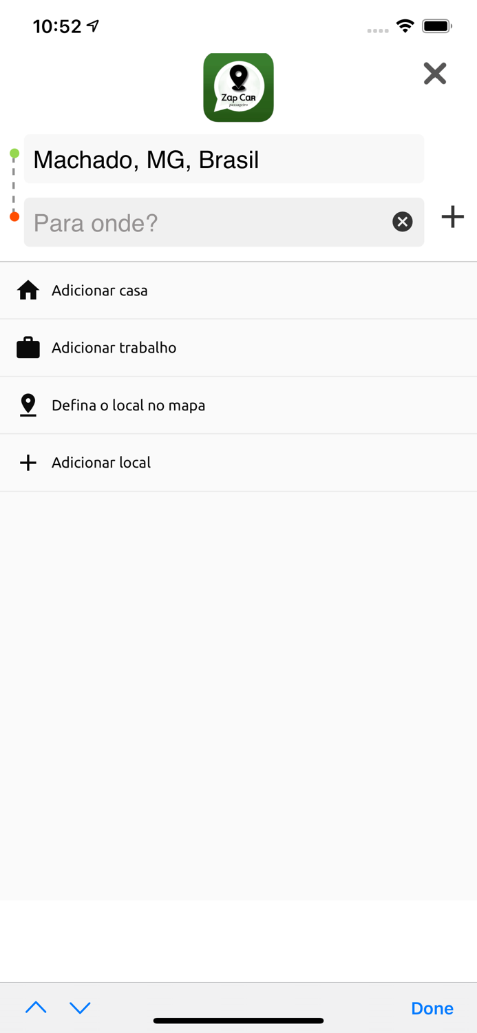 Zap Car - passageiro