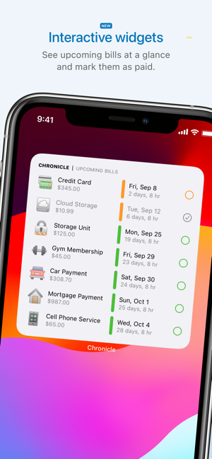 ‎Chronicle - Bill Organizer Screenshot