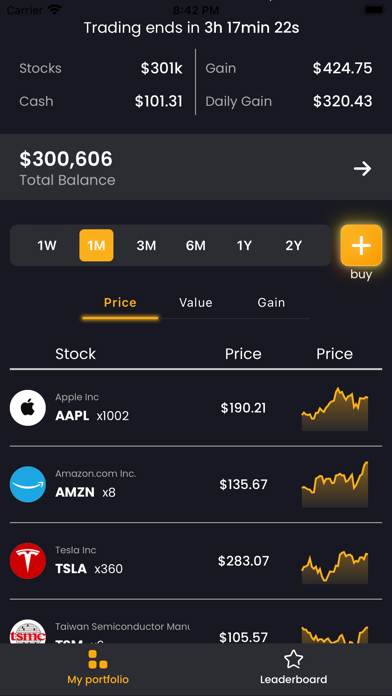 Gain4Fun Stock Market Sim Game Screenshot