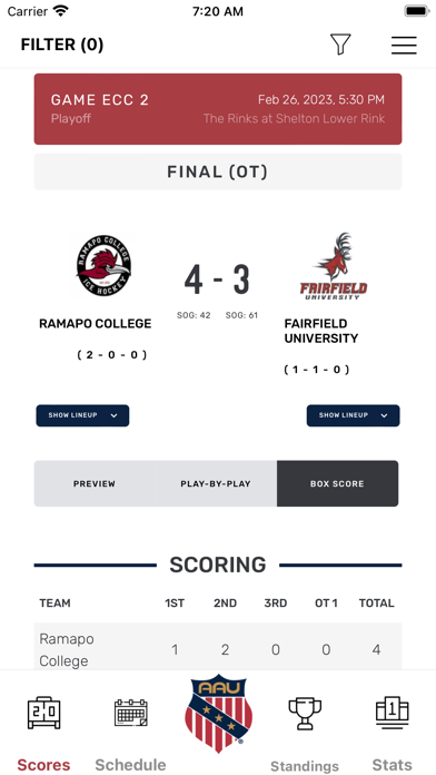 AAU College Hockey Screenshot