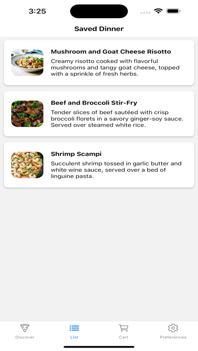 Meal Genius App Screenshot