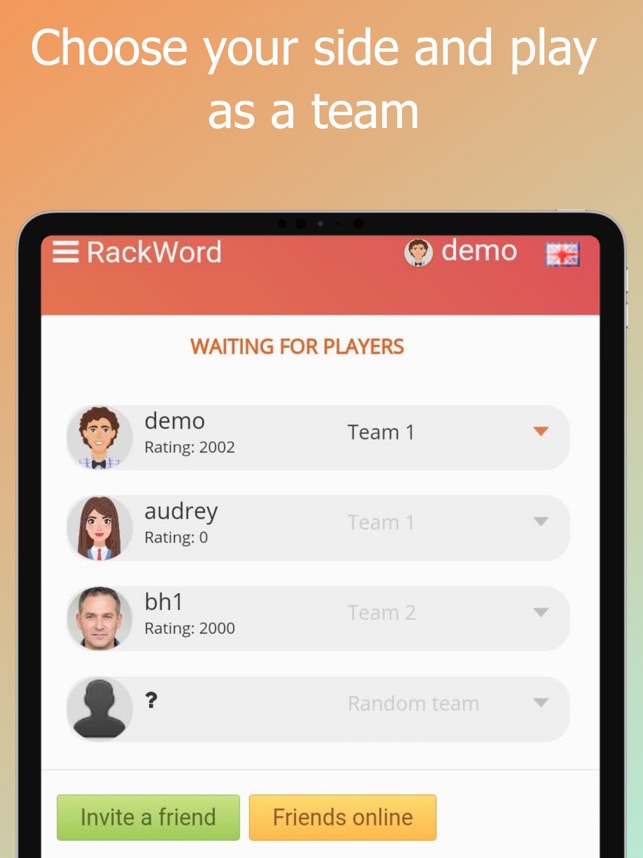 Free online multiplayer word game - Rackword