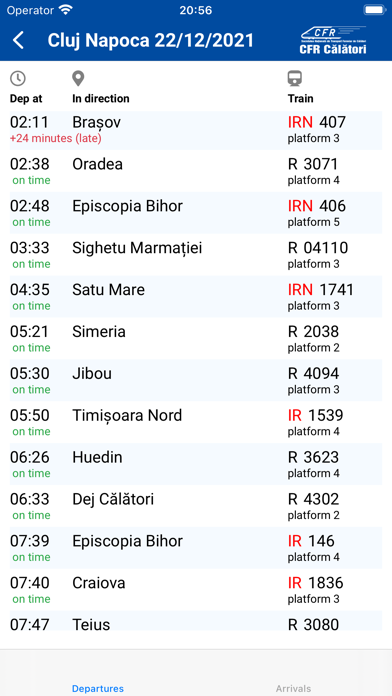 CFR Călători bilete online Screenshot