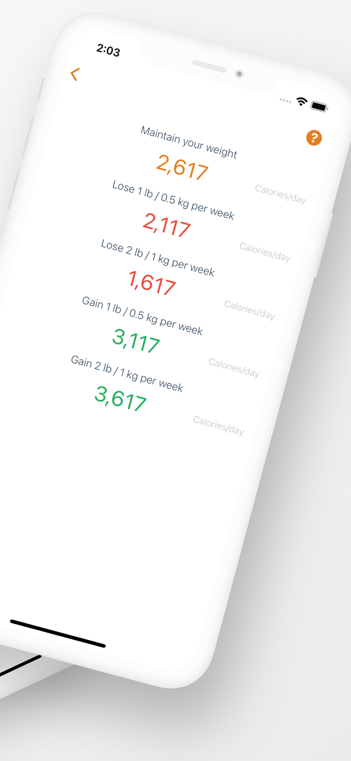 Calories Intake Calculator
