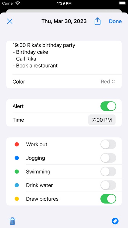 Vertical Calendar - Schedule