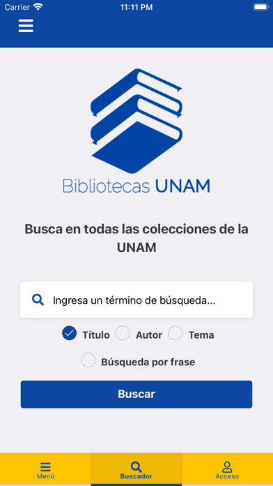 Bibliotecas UNAM Screenshot