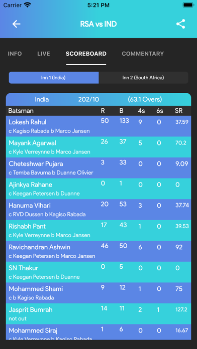 Cricadda Live Line Screenshot