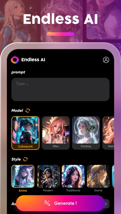 Endless AI-Unlock Creativity Screenshot