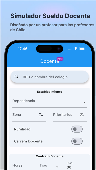 Simulador Sueldo Docente Chile Screenshot