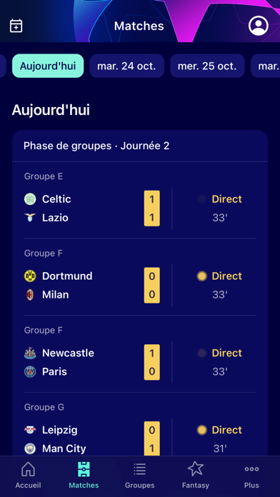 Screenshot #2 pour UEFA Champions League officiel