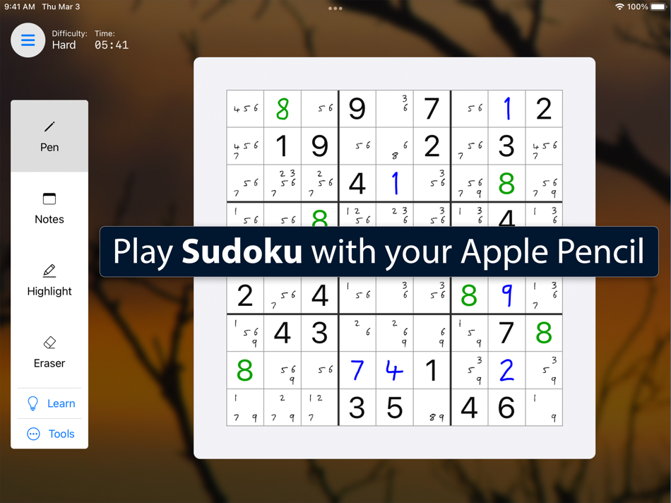#1. Paper Sudoku (iOS) Podle: Tobeas Brennan