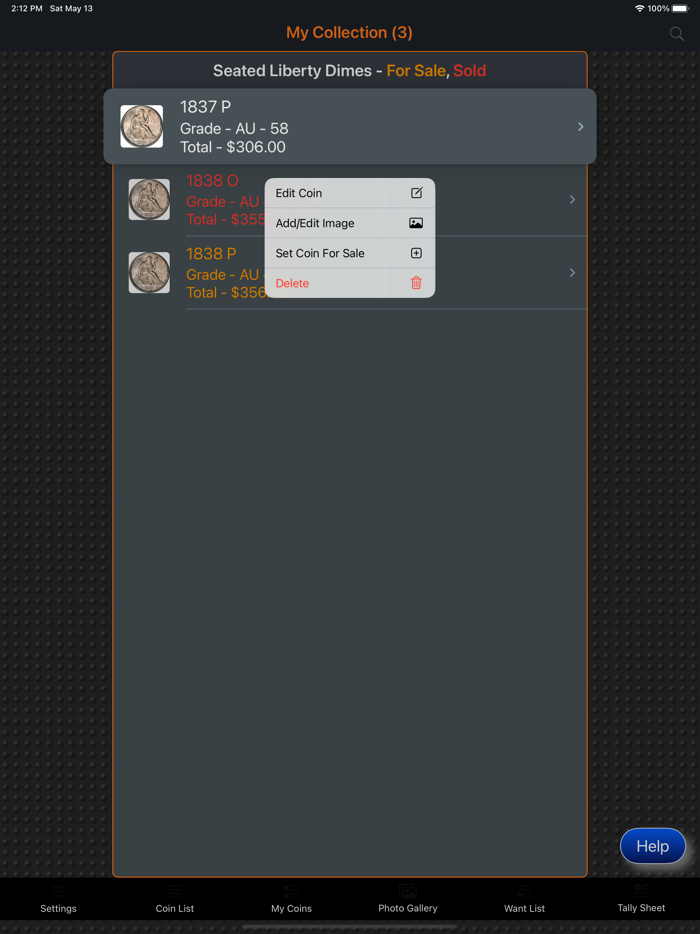 Seated Liberty Dime Collection