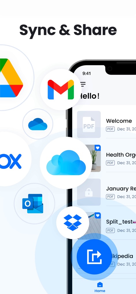 PDF Reader & PDF Editor - Users can seamlessly sync and share documents across popular cloud services like Google Drive and Dropbox, fostering collaborative workflows.
