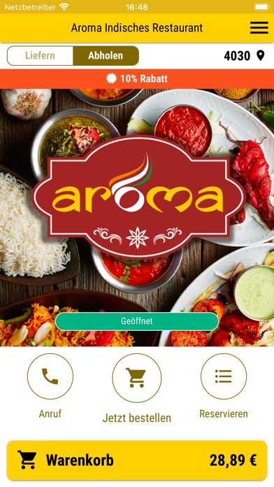 Aroma Indisches Restaurant Screenshot