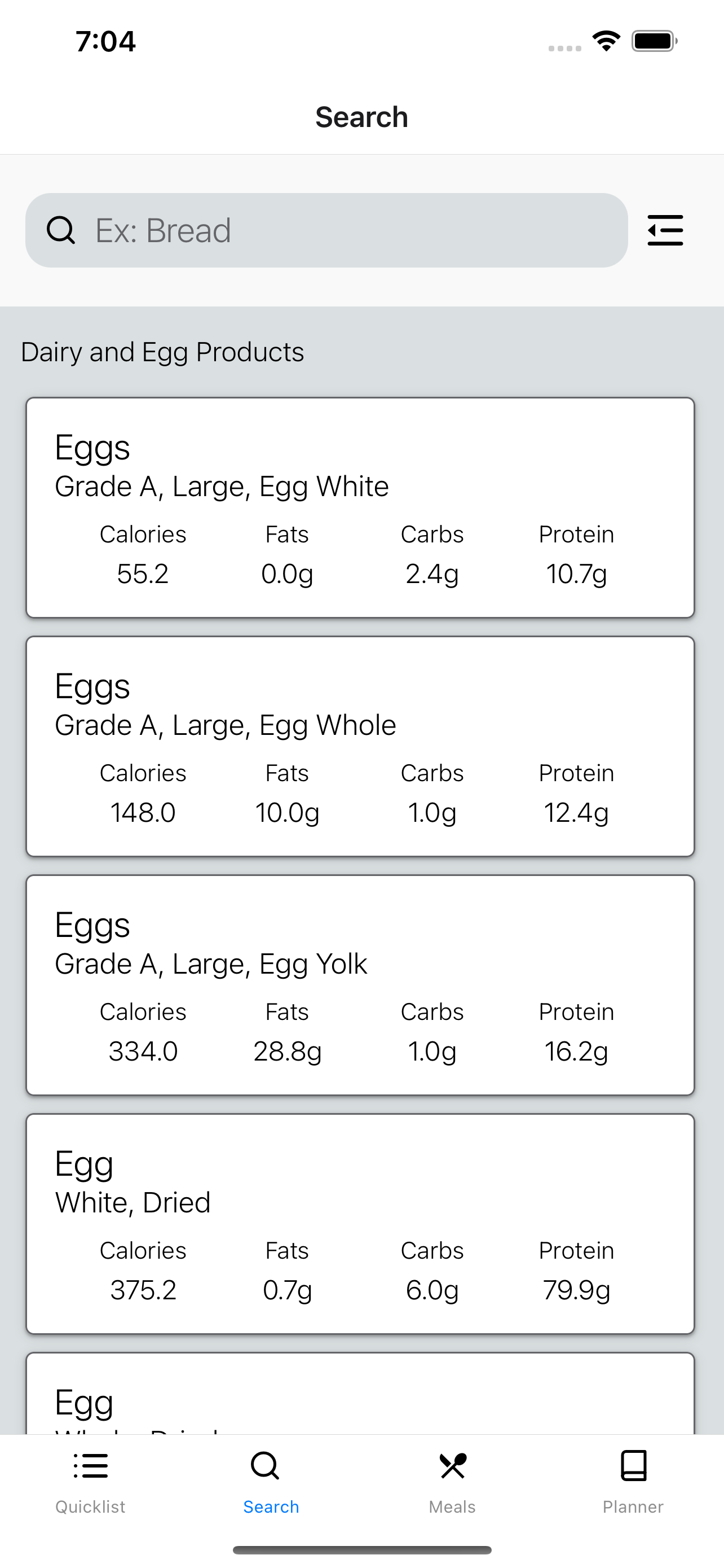 Meal Builder