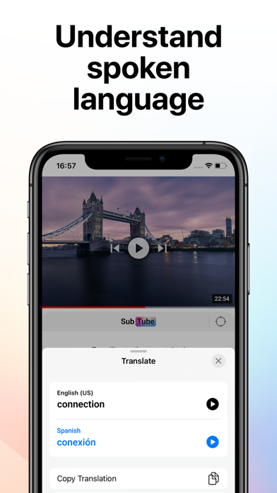 SubTune: Language Learning Screenshot