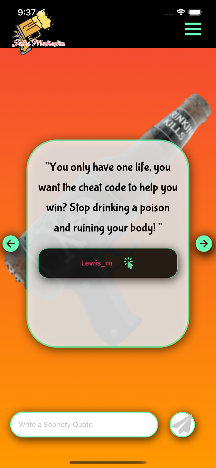 Sober Motivation Tracker. AA