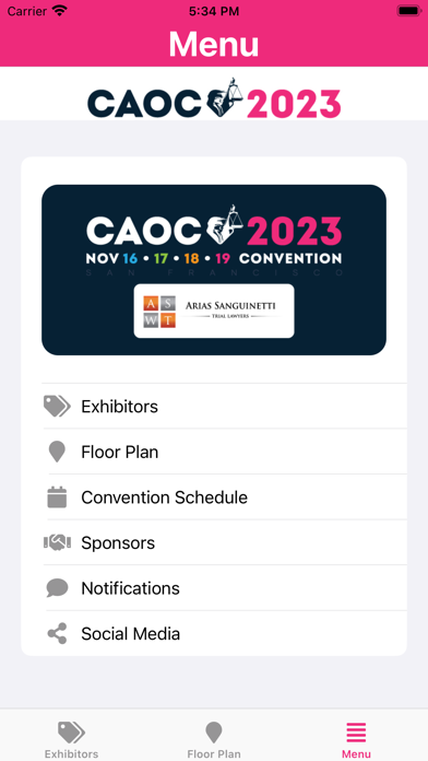 CAOC 2023 Convention Screenshot