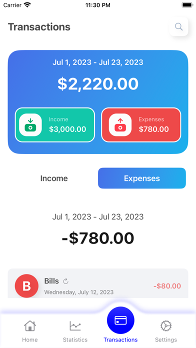Wallet Board Screenshot