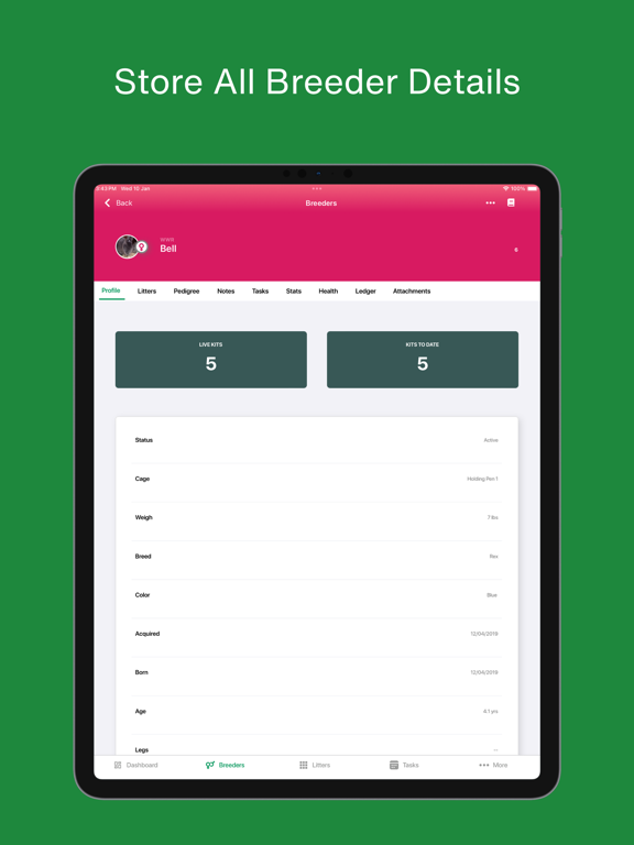 Everbreed - Rabbit Records iPad screenshot 4 - Productivity app