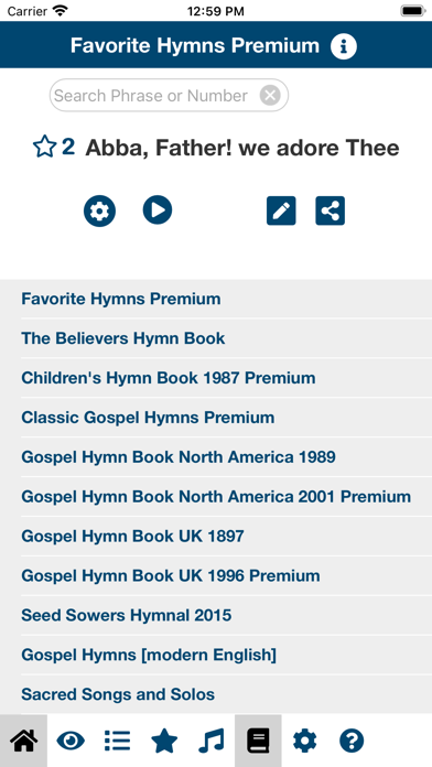 Favorite Hymns/Hymnals Premium Screenshot
