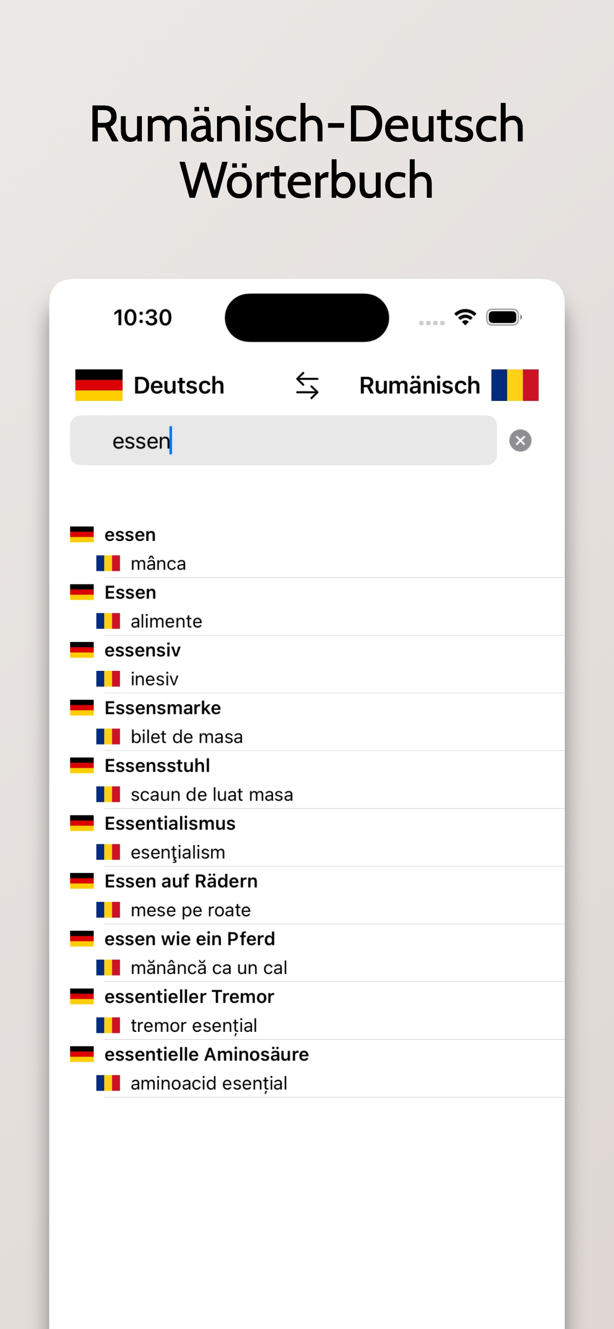 Rumänisch-Deutsch Wörterbuch