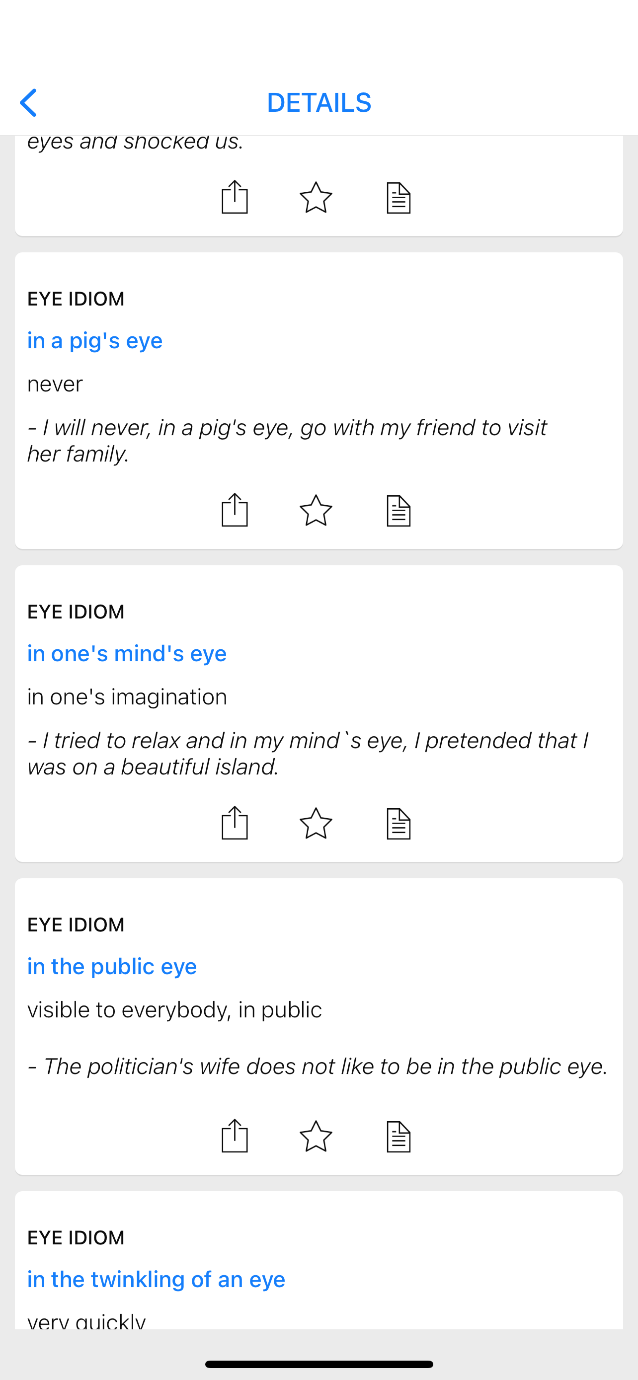 Time & Body idioms