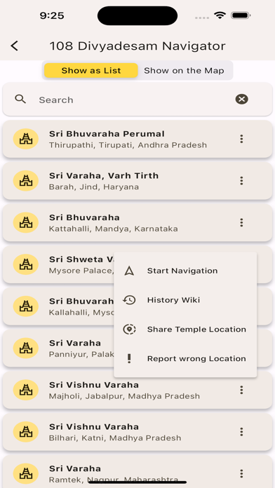 108 Divyadesam Navigator Screenshot