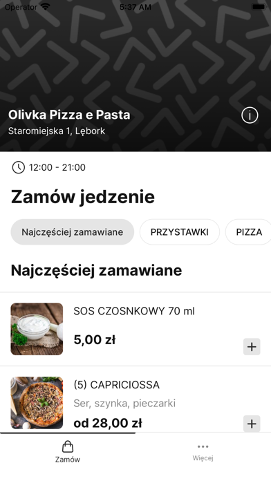 Olivka pizza e pasta Screenshot